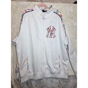 Stitches Mens New York Yankees Paisley Logo Track Jacket 2XL MLB Zip Up (AS IS)